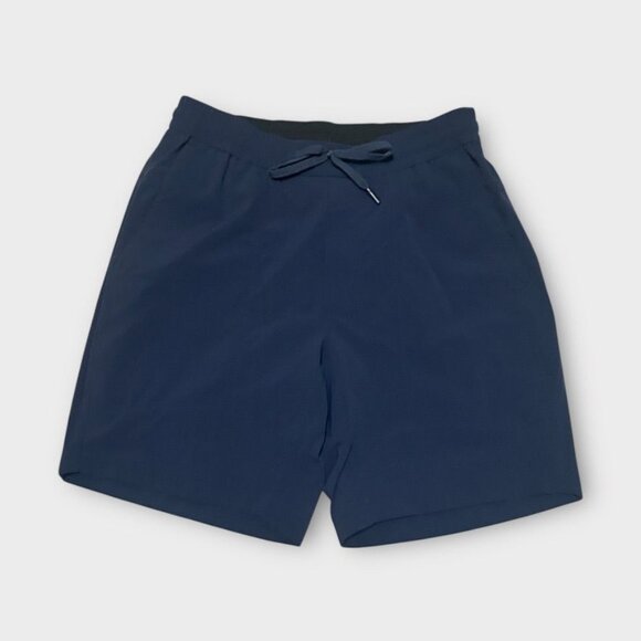 Lululemon Men's Bowline Short 8" M True Navy *textured EUC Pockets Drawstring - Picture 1 of 8